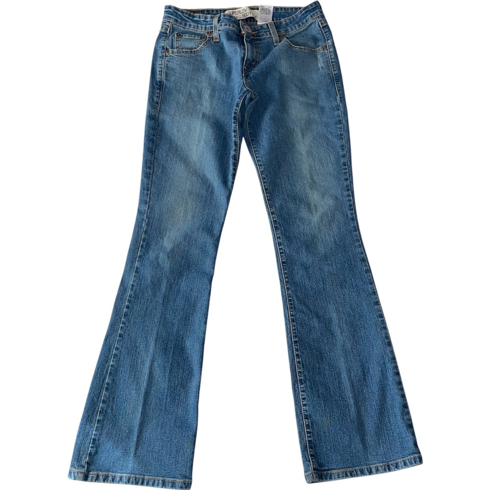 Levis 518 Superlow Bootcut Jeans Medium Wash Blue Low Rise Size 5M 28x31 Y2K